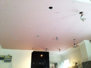 Ceiling boards installed
